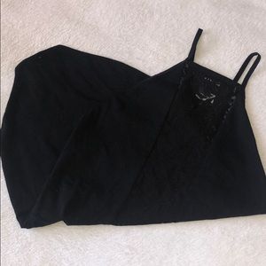 PINK front and back laced Black bodysuit